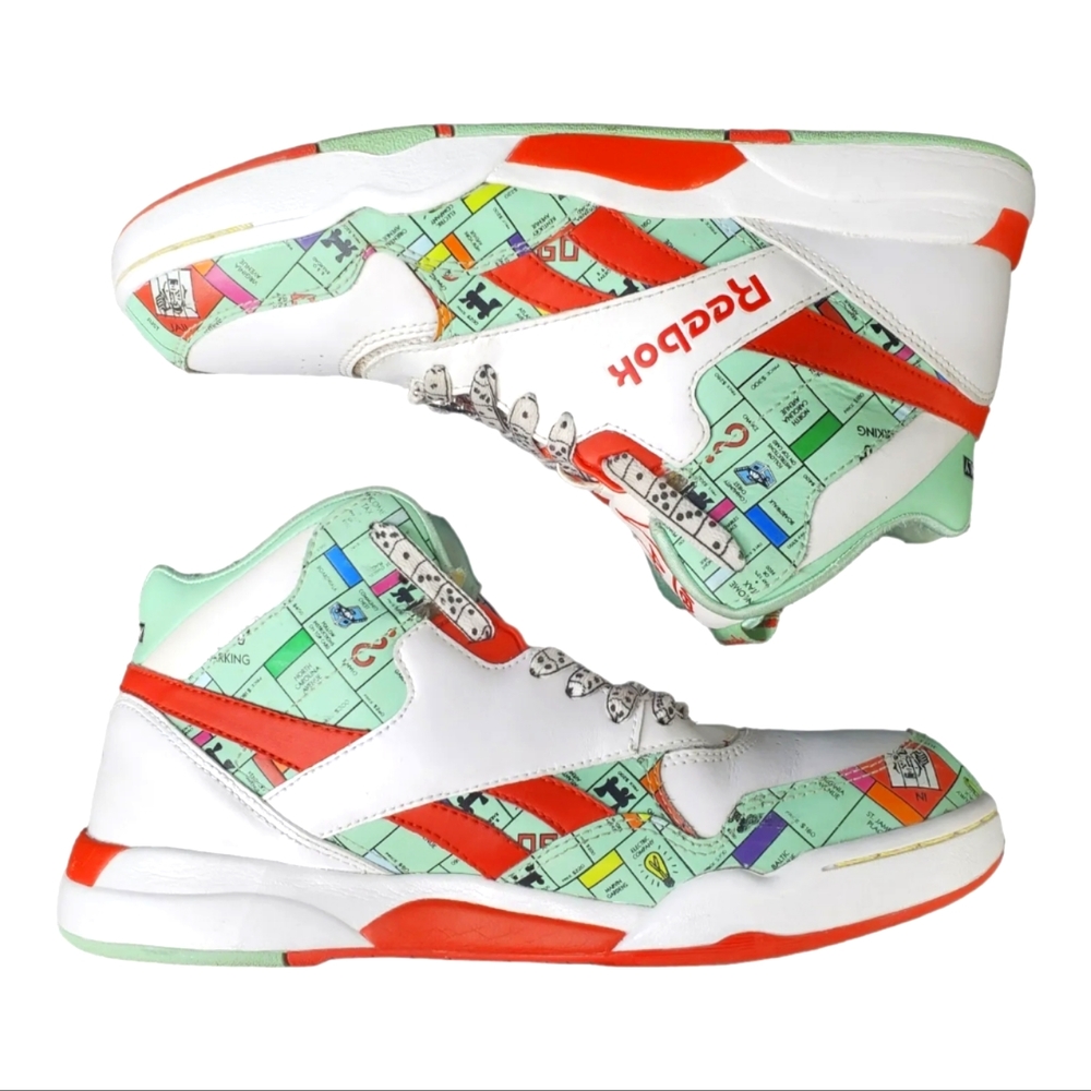 Rare! Reebok Monopoly Reverse Jam Men Sz 5.5 High Top Shoes Sneakers Women Sz 7